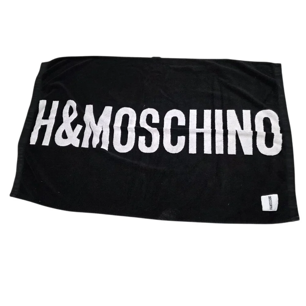 MOSCHINO x H+M 'H&MOSCHINO' Designer Bath Sheet / Beach Towel B&W 55